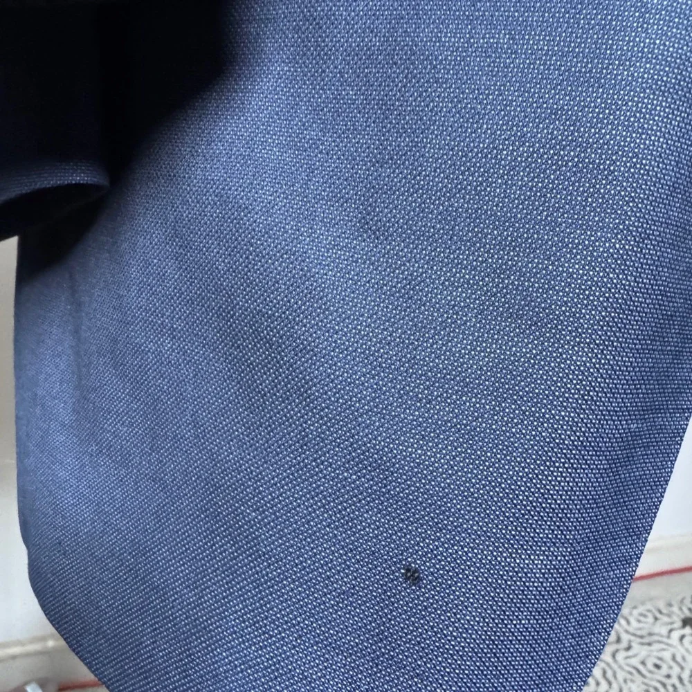 Hugo Boss‎ Suit Mens 46R 38x27 Blue Micro-pattern Guabello Super 130s Wool 2pc